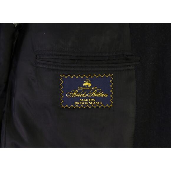 Brooks Brothers Black Herringbone Fleece Wool 2-Btn Blazer Jacket 39R - Picture 7 of 8